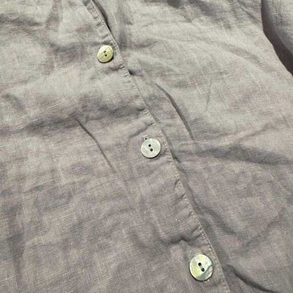 Bryn Walker Tunic Top Linen Lagenlook Minimalist Coastal Grandma Button Up Large - Picture 5 of 9